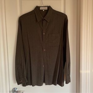PERRY ELLIS men’s tweed long sleeve one pocket shirt